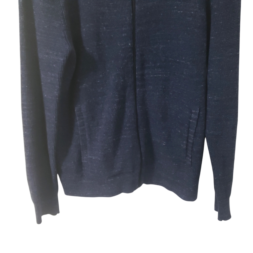 Michael Kors Mens Full Zip Wool Blend Sweater Blue Sz Large - Picture 3 of 14